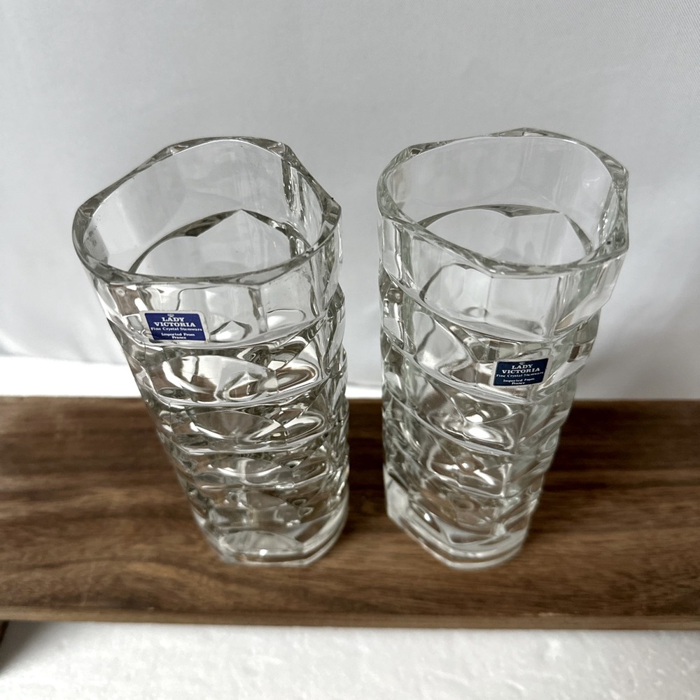LADY VICTORIA FINE CRYSTAL STEMWARE BUD VASE FRANCE Flower Chantelle Pattern - Picture 3 of 10